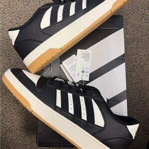 adidas Break Start - Black and White Sneakers with Gum Sole